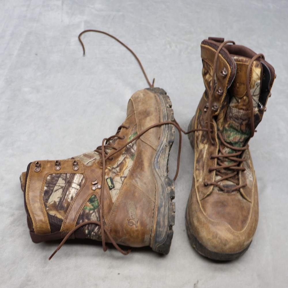 Danner Mens 9.5 Hunting Boots Brown Pronghorn 8" Realtree Xtra Camo Insulated